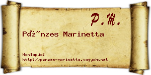 Pénzes Marinetta névjegykártya